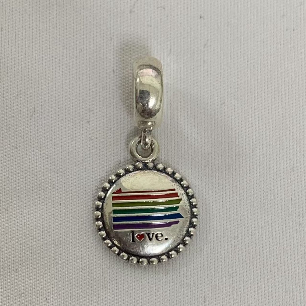 Pandora Pennsylvania Rainbow Map Charm, S925 Silver Jewelry